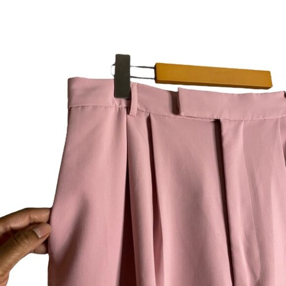 Bardot Women's Tuck Front High Waisted Trouser in Light Pink - Picture 5 of 10